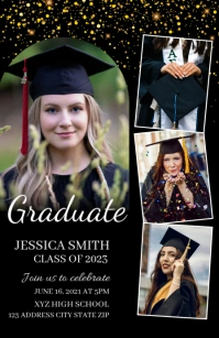 Graduation Announcement Template Half Page Wide