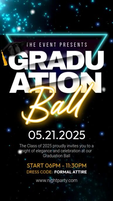 Graduation Ball Video Invitaiton Instagram-verhaal template