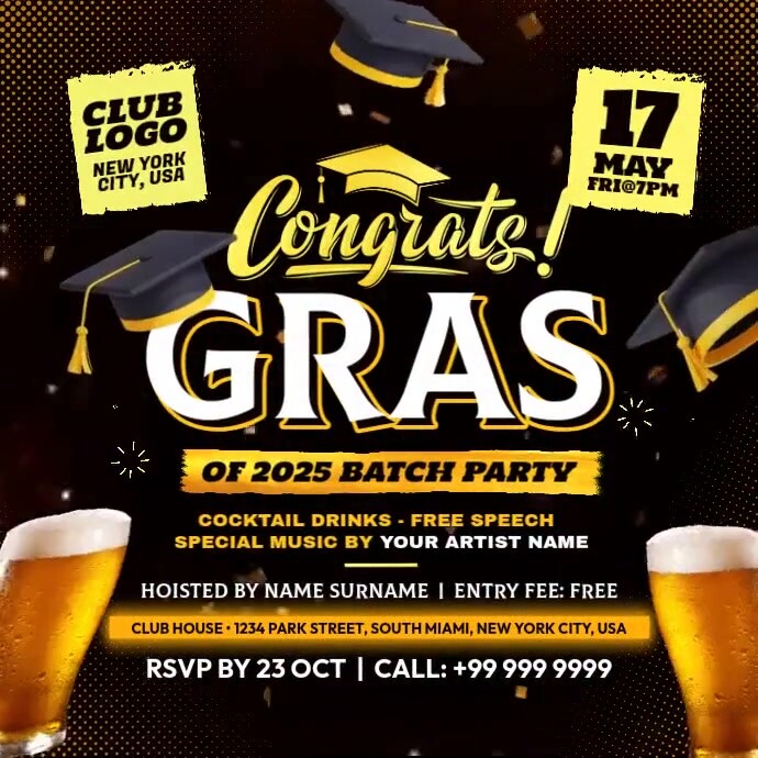 Graduation Batch Party Post Template | PosterMyWall