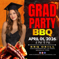 Graduation BBQ Party Celebration Night Instagram-Beitrag template
