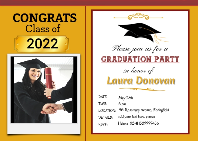 graduation card Postcard template