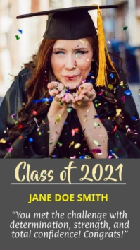 Graduation cards Affichage numérique (9:16) template
