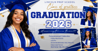 White Graduation Celebration auf Facebook geteiltes Bild Template