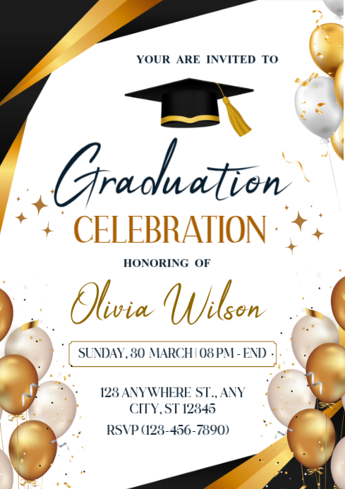 Graduation Celebration A4 Template | PosterMyWall
