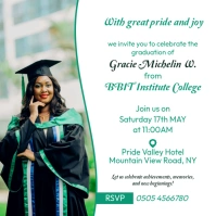 graduation celebration ceremony invitation RSVP announcement card Message Instagram template