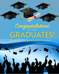 Graduation celebration flyer design Instagram Portrait template