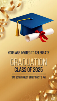 graduation celebration gold design template Instagram-Story