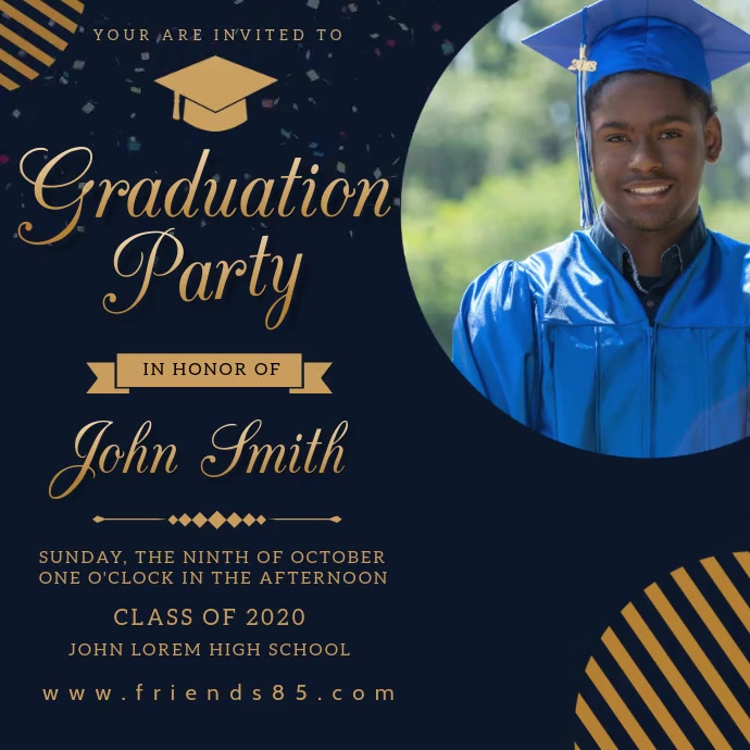 Graduation Celebration Invitation Post 方形(1:1) template