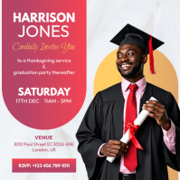 Graduation Celebration Party Invitation Flyer Instagram Post template