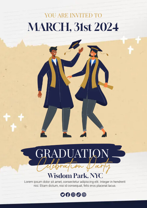 Graduation Celebration Party Poster Flyer Templat | PosterMyWall