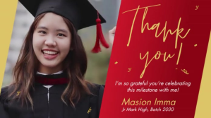 Graduation Celebration Thank You Card (1) Twitter Post template
