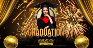 graduation celebration video flyer auf Facebook geteiltes Bild template