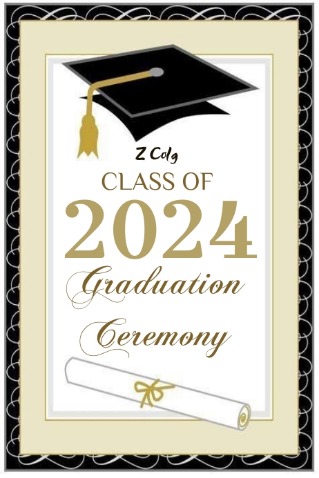 Graduation Ceremony / Class of 2024 Плакат template