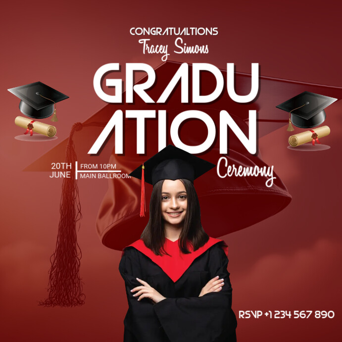 Graduation Screen Design graduation ceremony Templat | PosterMyWall