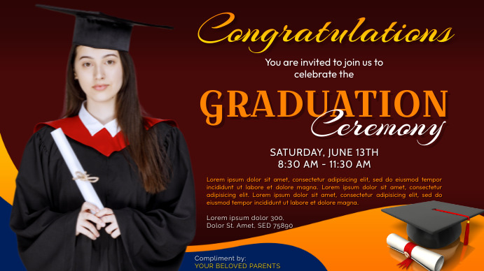 Graduation Ceremony Template | PosterMyWall