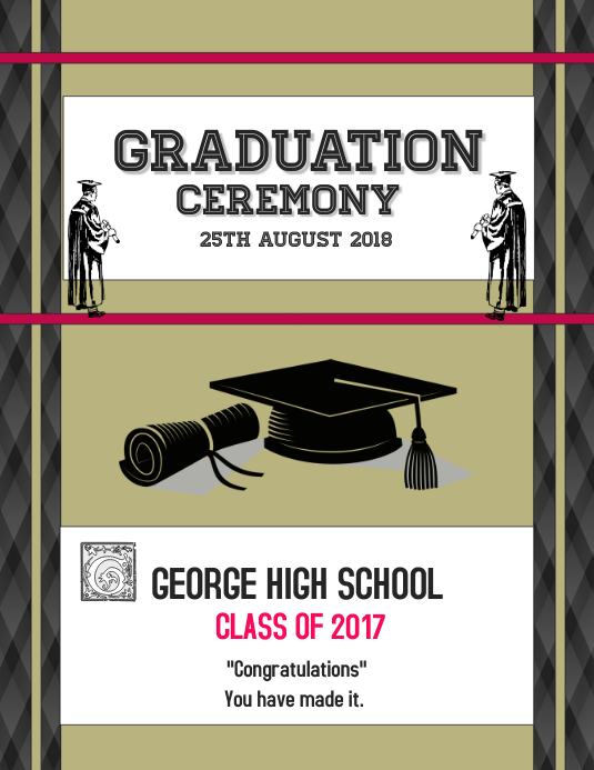 High School Graduation Program Cover Design