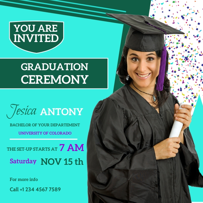 graduation ceremony flyer template | PosterMyWall