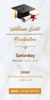 graduation ceremony invitation card Cartel enrollable de 3 × 6 pulg. template