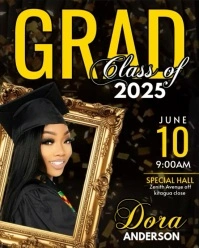 Graduation ceremony invitation card video Instagram Portrait template