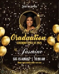 Black Graduation Ceremony Instagram Portrait Template
