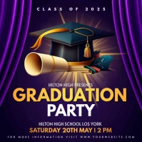 Graduation ceremony invite flyer design card Instagram Post template
