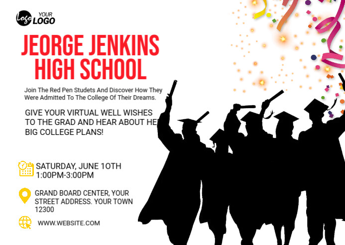 Graduation Postcard Examples Graduation ceremony Postcard Template | PosterMyWall