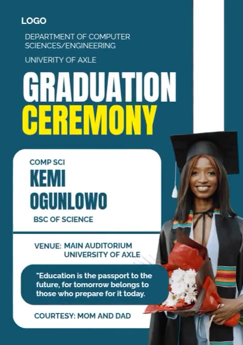 Computer Science Graduation Card Plantilla de graduation ceremony program computer science | PosterMyWall