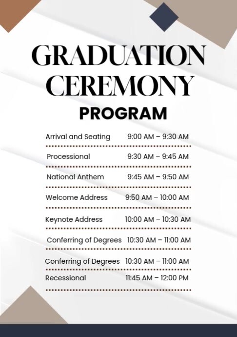 Graduation Ceremony Program Template | PosterMyWall