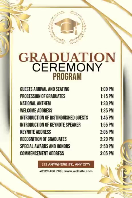 Graduation Ceremony Program Template | PosterMyWall