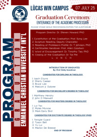 Graduation Ceremony Program A2 template