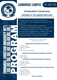 Graduation Ceremony Program A2 template