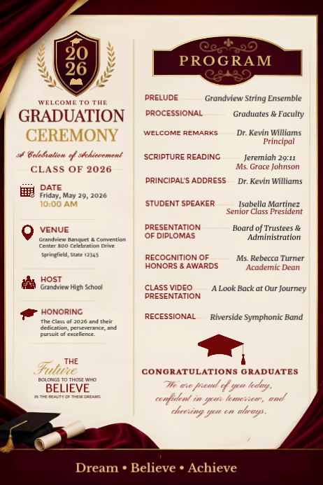 501+ Free Graduation Program Templates | PosterMyWall