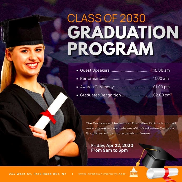Graduation ceremony program template | PosterMyWall