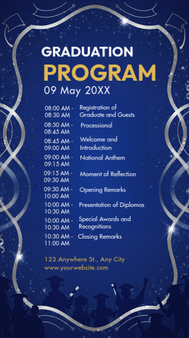 Graduation Ceremony Schedule Instagram Story Template | PosterMyWall