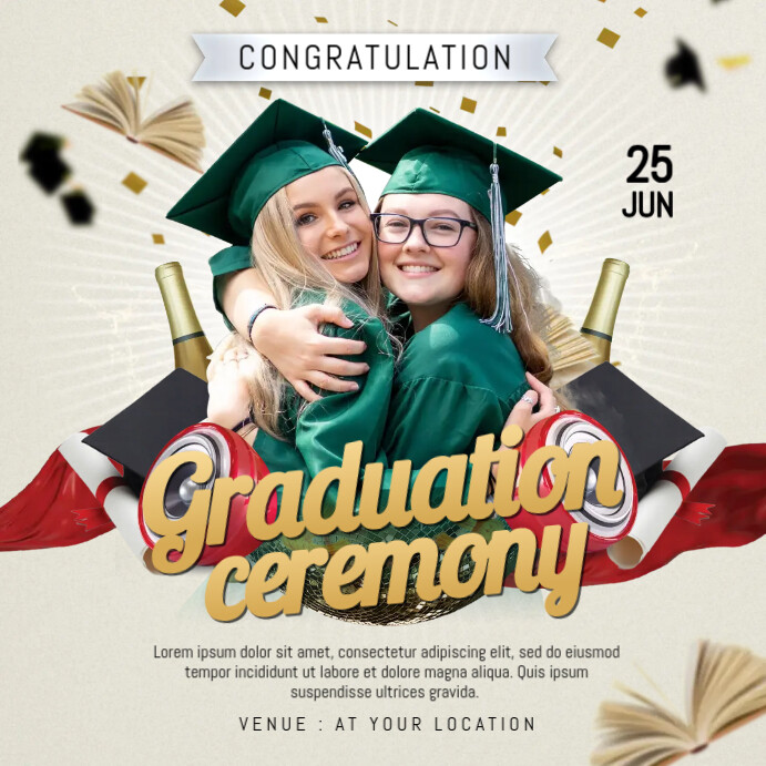 Graduation Ceremony Social Media Post Template | PosterMyWall
