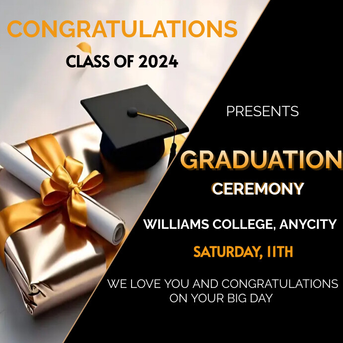 Шаблон Graduation Ceremony template | PosterMyWall