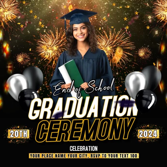Graduation ceremony video flyer Template | PosterMyWall