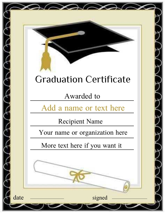 Graduation Certificate Template PosterMyWall