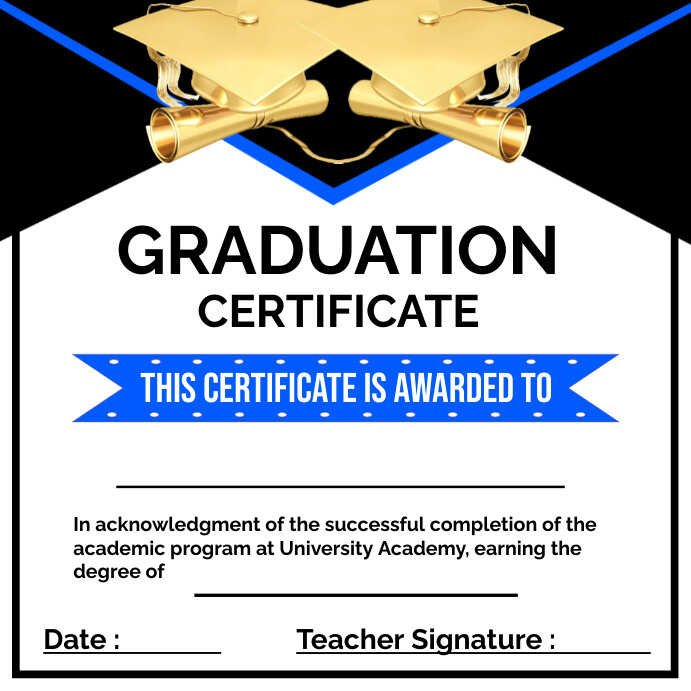 Graduation Certification Design Graduation Certificate Template | PosterMyWall