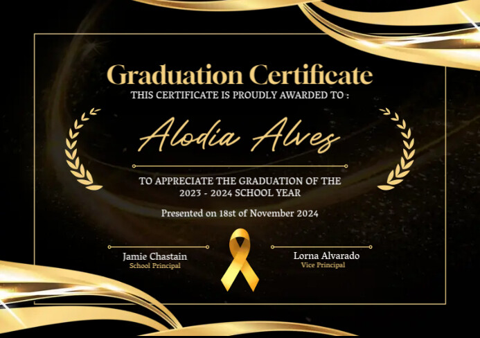 Graduation Certificate Layout A5 template