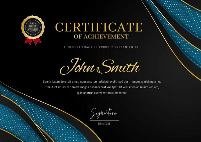 Graduation Certificate Template A4