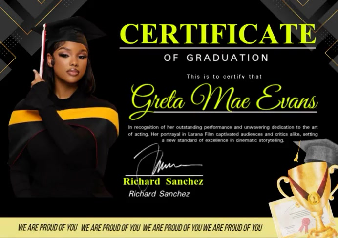 Graduation Certificate Video Template | PosterMyWall