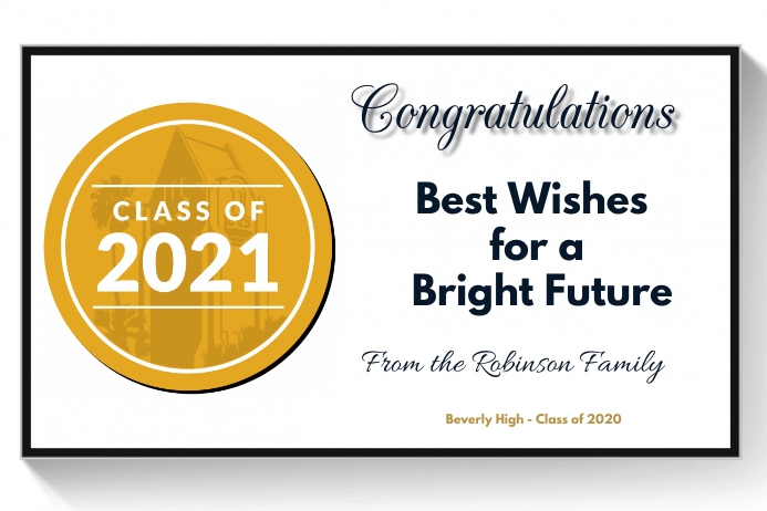 Graduation Class of 2021 Poster template