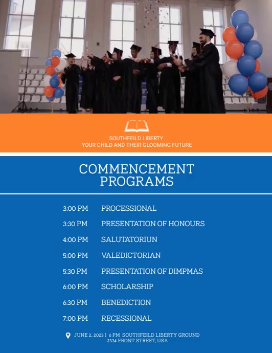 Graduation Commencement Program Template