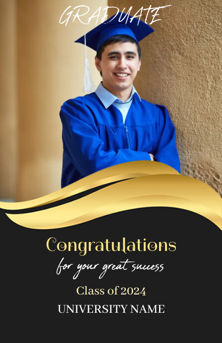 Graduation Congratulation Half Page Wide Template | PosterMyWall