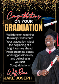 Graduation Congratulatory Message Ad A5 template