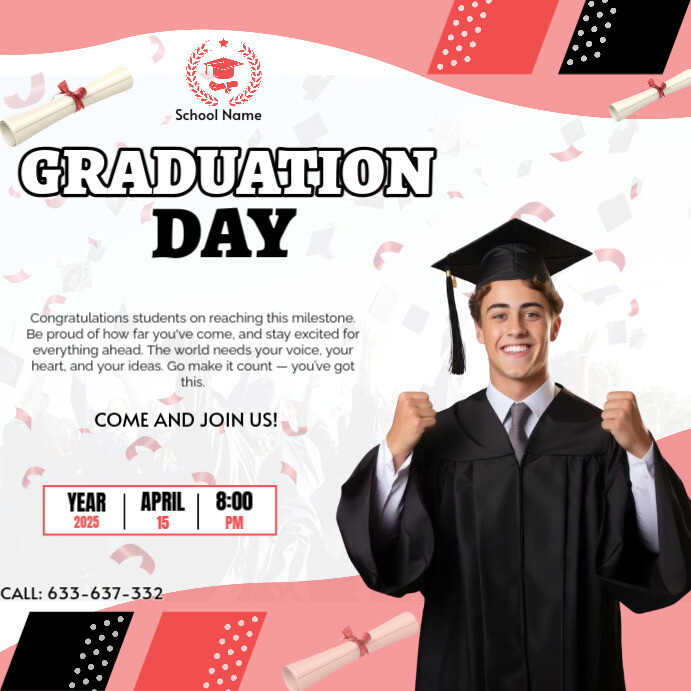 GRADUATION DAY EVENT POSTER Template | PosterMyWall