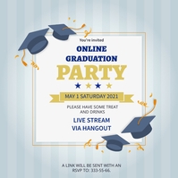 Dark Blue Graduation Live Stream Invite Template | PosterMyWall