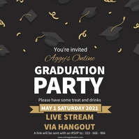 Dark Blue Graduation Live Stream Invite Template | PosterMyWall