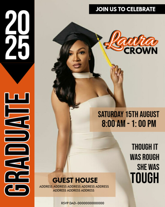 Editable graduation invitation template Magazine Instagram Portrait